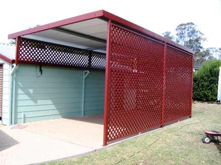 Lattice constructed garage - Privacy screens & electric gate installations Newcastle, NSW