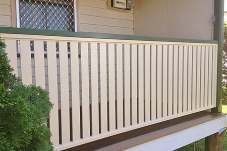 A picket fence on a house verandah - Lattice Fence Panel Newcastle, NSW